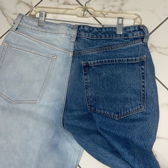 Women’s high waisted Wide Leg Ankle cropped Dual Wash Jeans - Picture 13 of 16